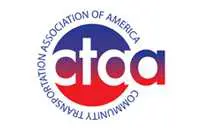 A logo of the convention transportation association.
